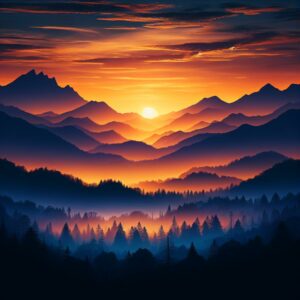 "Smoky Mountains Skyline Sunset"