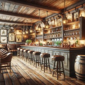 "Rustic bar interior decor"