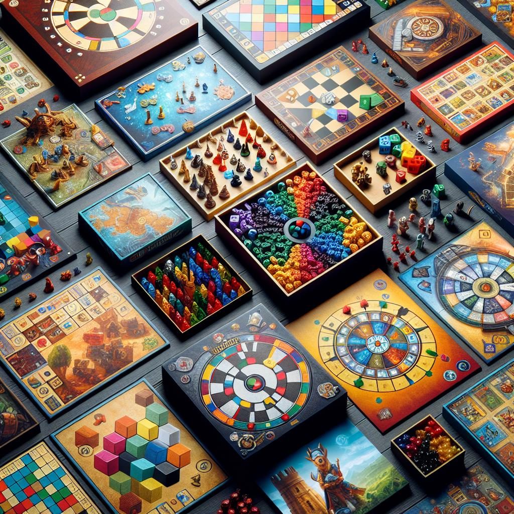 Colorful game boards gathering