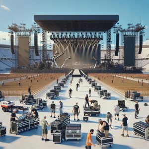 Stadium concert preparations