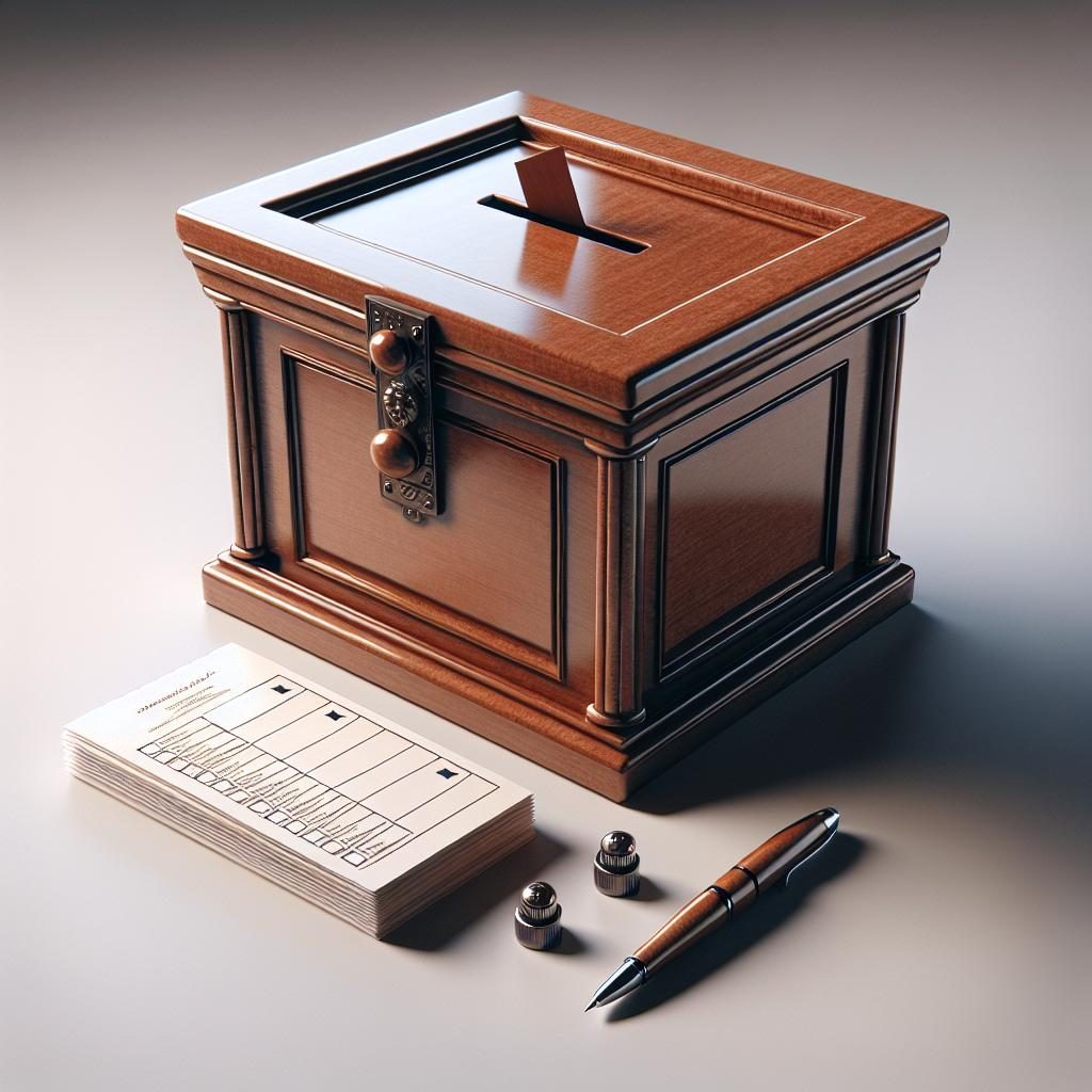 Ballot box and paperwork