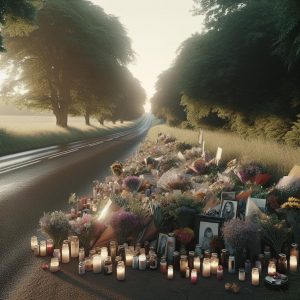 Roadside Memorial Scene