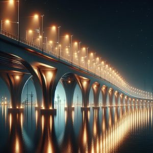 Illuminated Bridge Nightscape