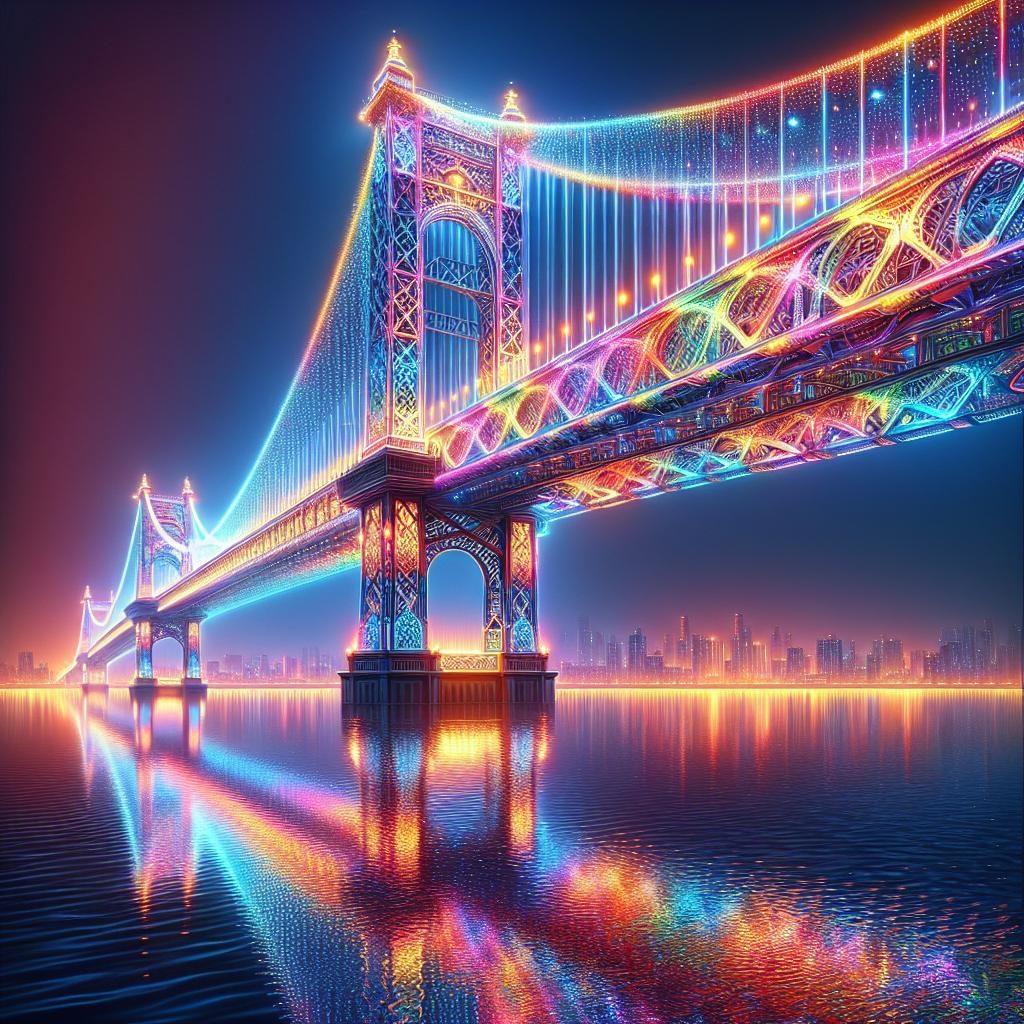 Colorful bridge illumination