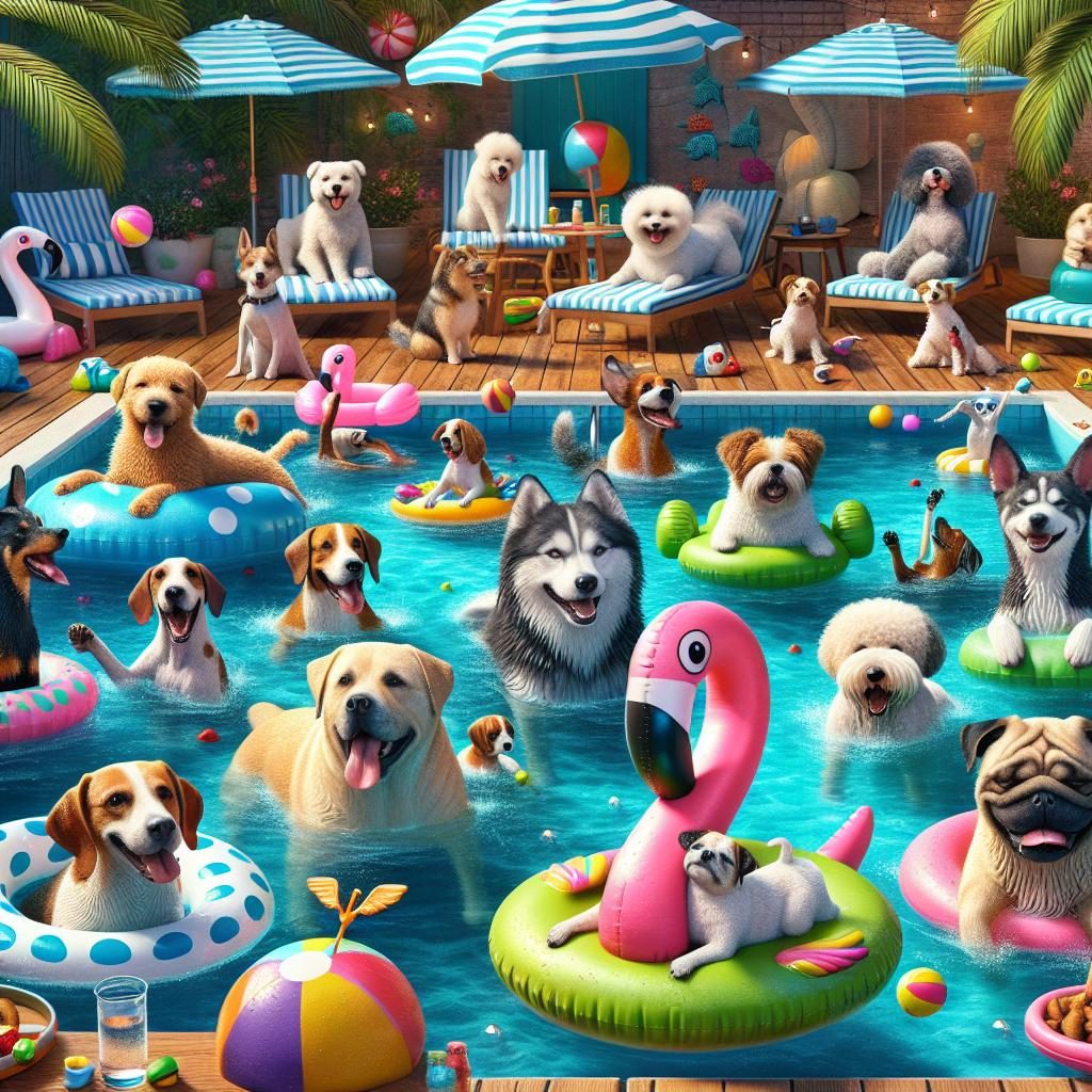 Dog Pool Party Fun