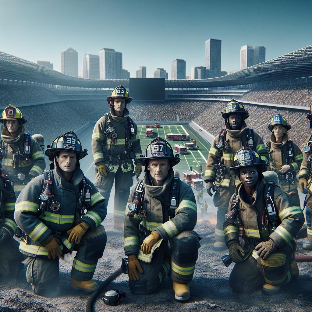 Firefighters at Stadium