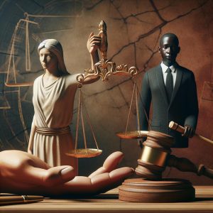 Justice scales and gavel