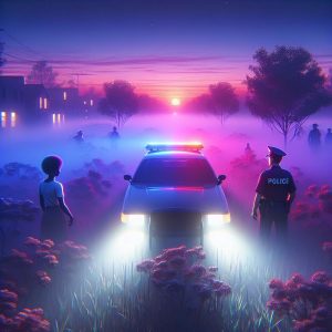 Police Lights at Dawn