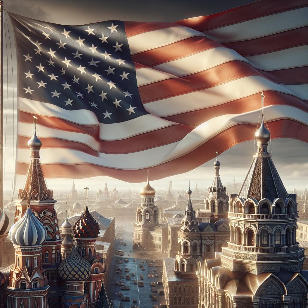 American flag in Russia