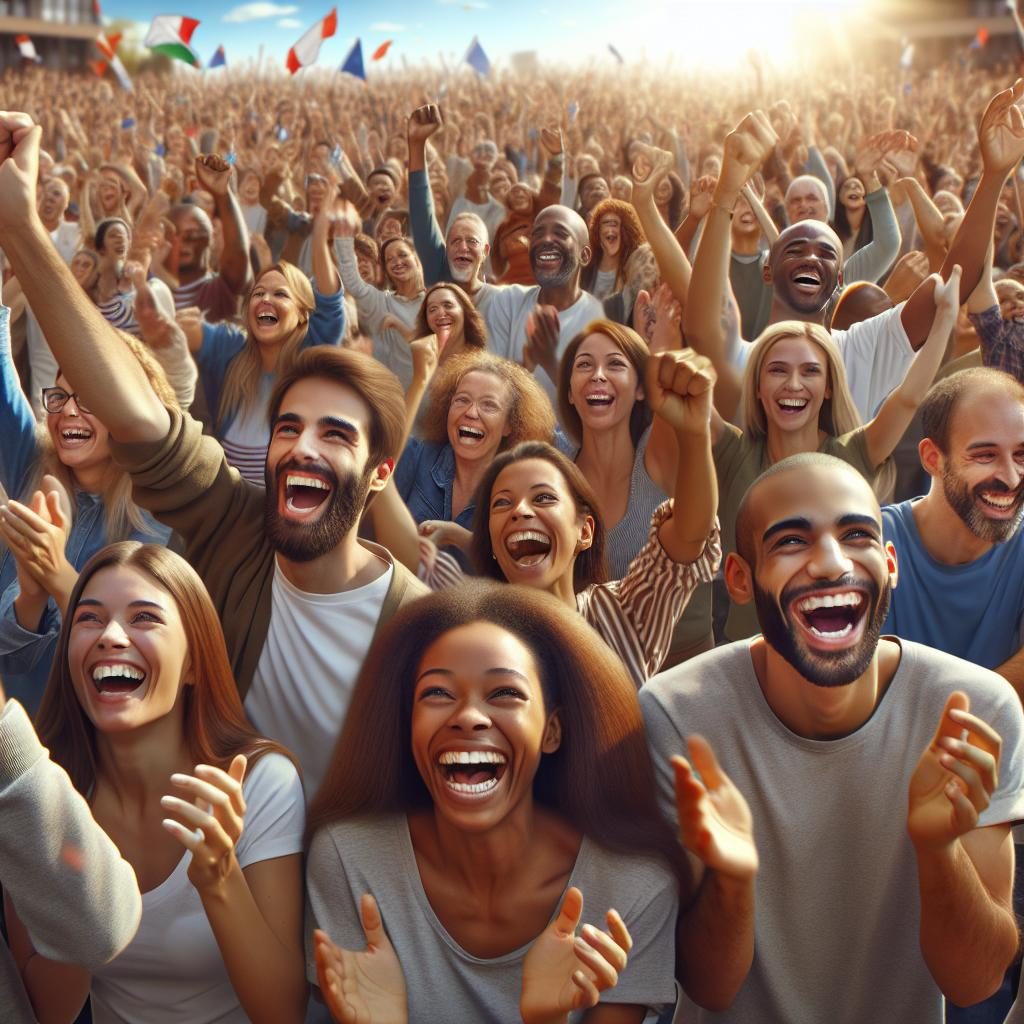 Cheering crowd celebration