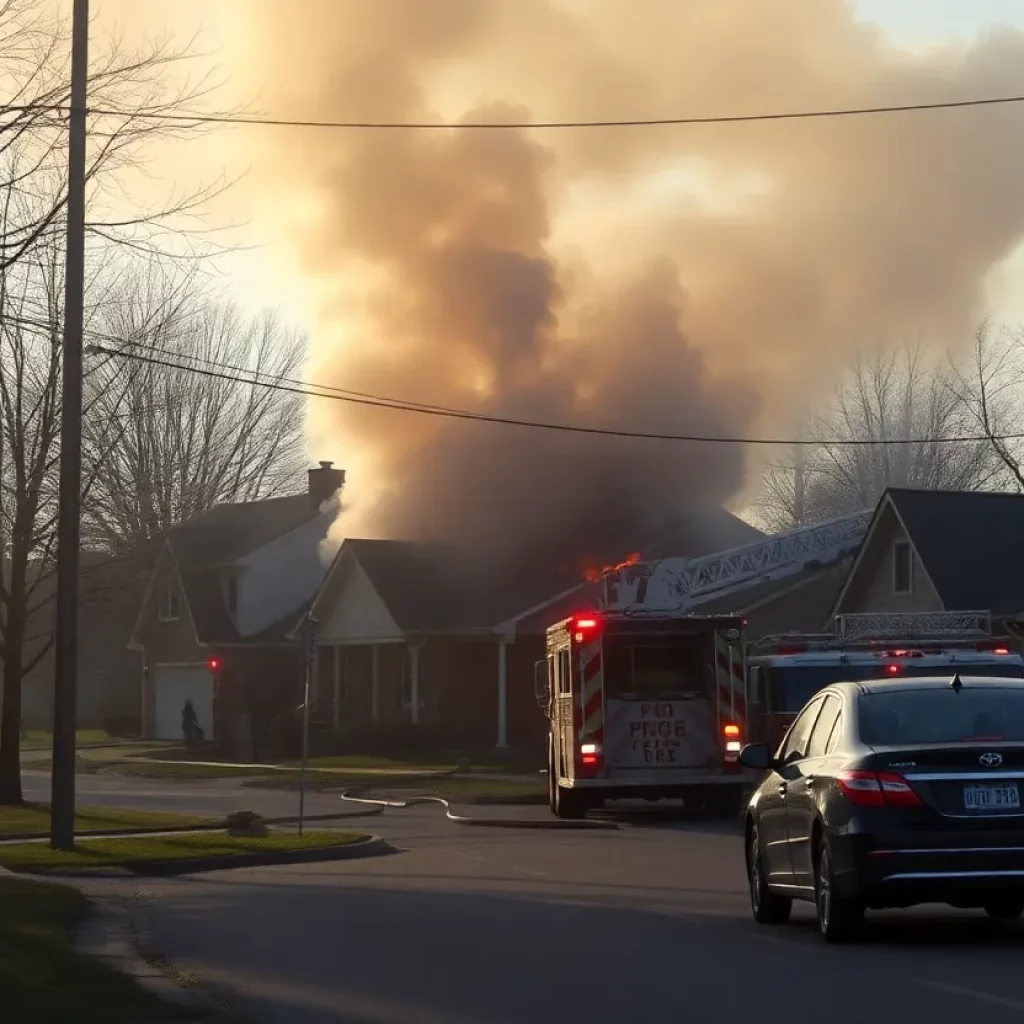 Firefighters responding to a house fire in North Knoxville