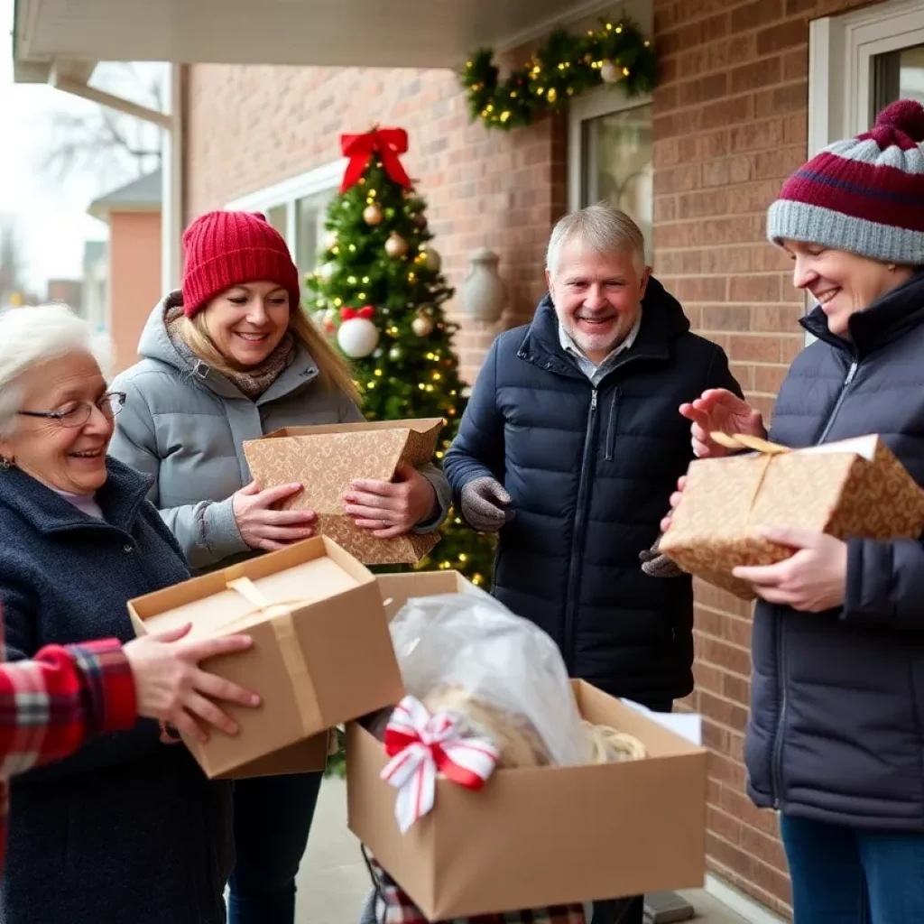 Volunteers delivering meals and gifts to seniors in Knoxville during Christmas