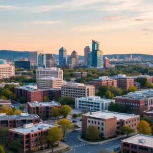 Cityscape of Knoxville with new developments