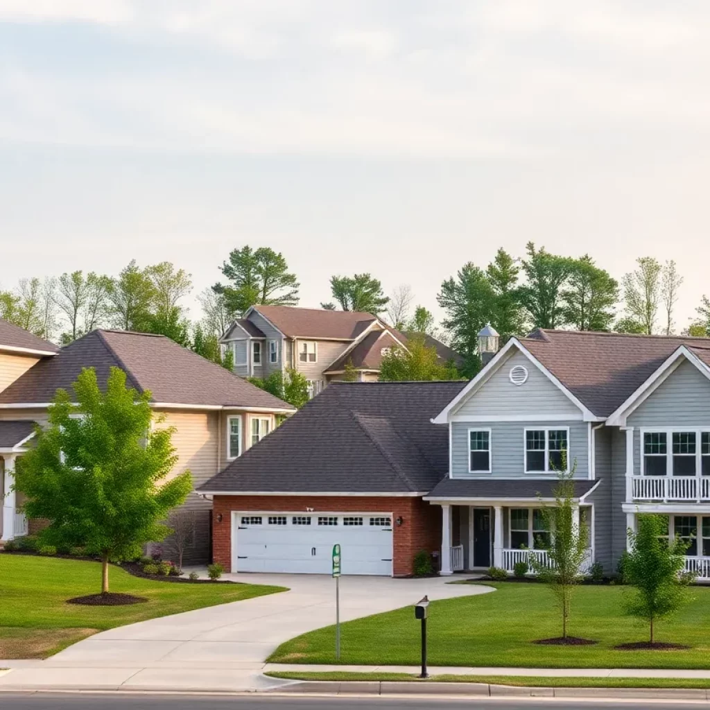 A variety of homes in a Knoxville neighborhood