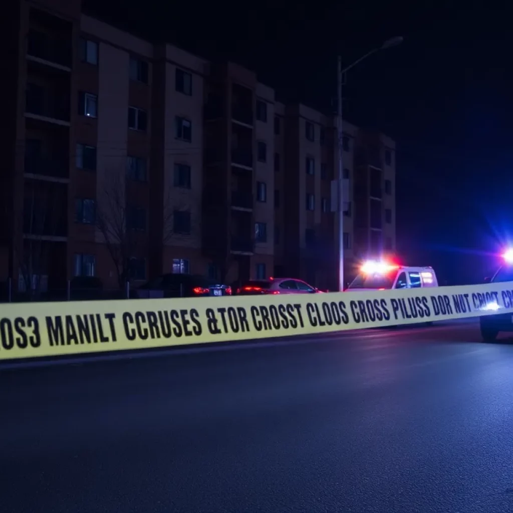 Police investigation scene at an apartment complex in Knoxville