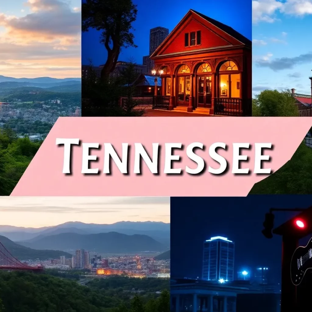 A scenic view of Tennessee's diverse landscapes and vibrant city life.