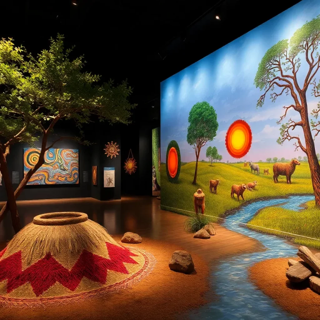 Exhibition displaying indigenous art and cultural narratives at McClung Museum