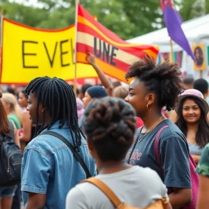 Community members participating in the King Week celebration in Knoxville.