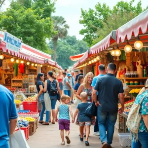 Families shopping at Knoxville Flea Market in Chilhowee Park