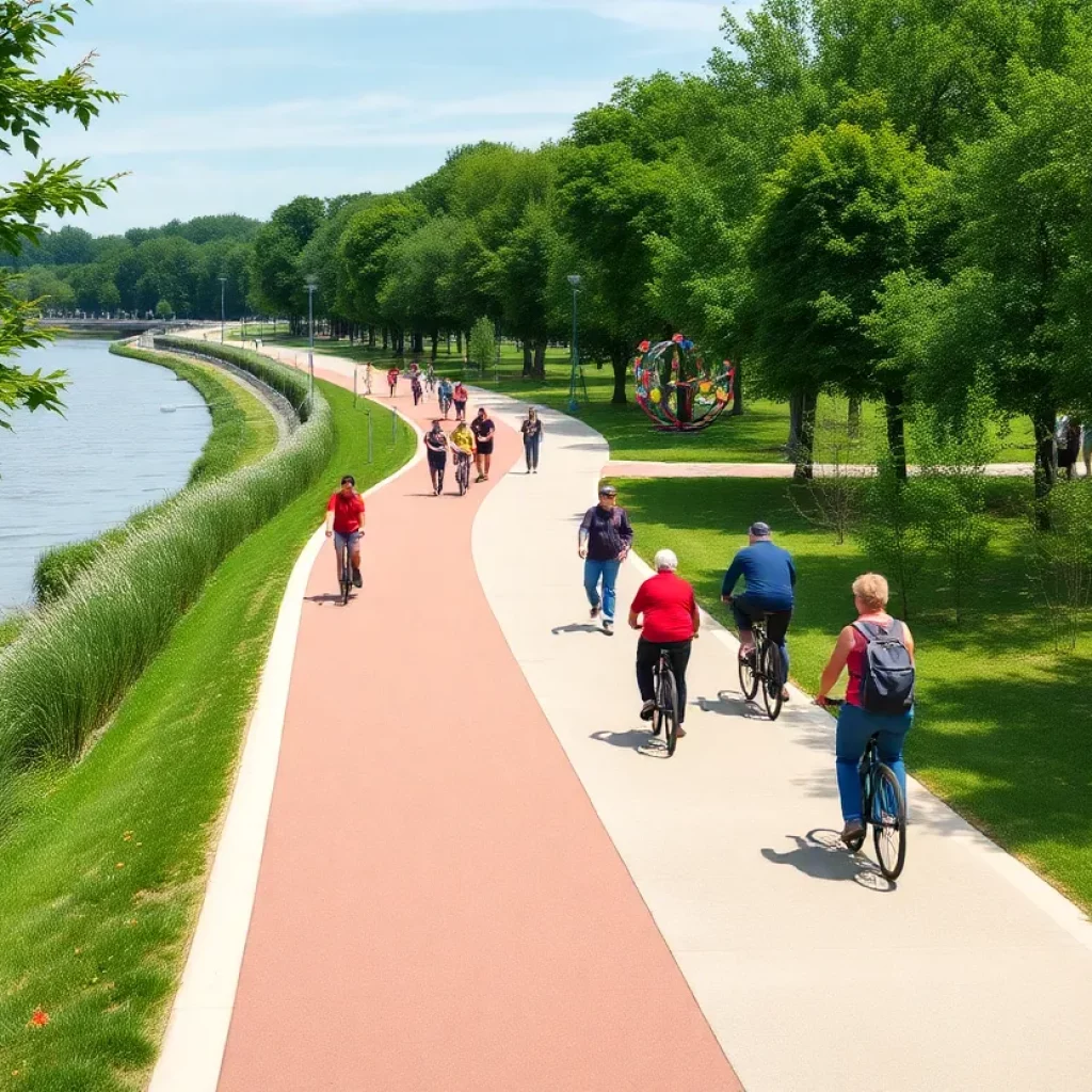 Scenic view of the Knoxville greenway trail along the Tennessee River