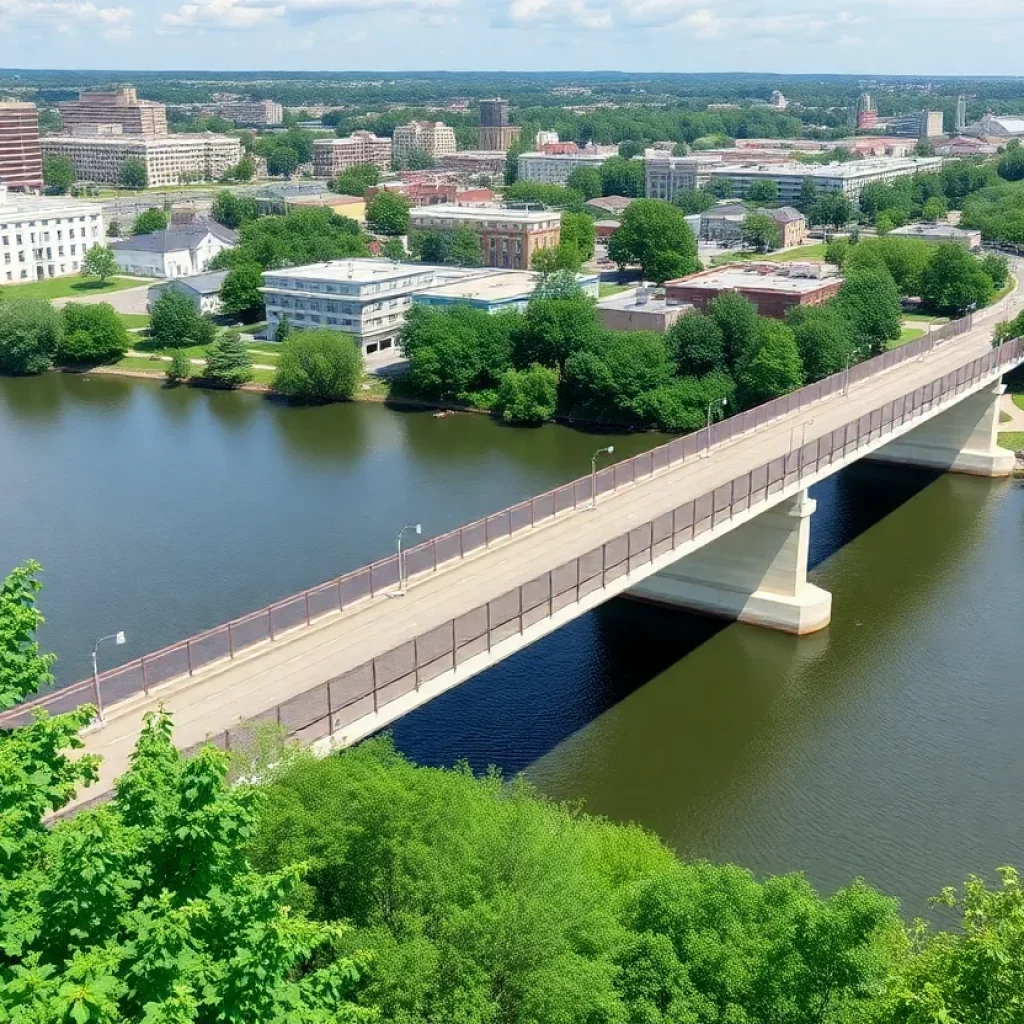 Rendering of the proposed pedestrian bridge spanning the Tennessee River in Knoxville.