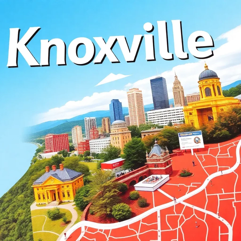 Cover of the 2025 Knoxville Visitor's Guide featuring maps and city attractions.