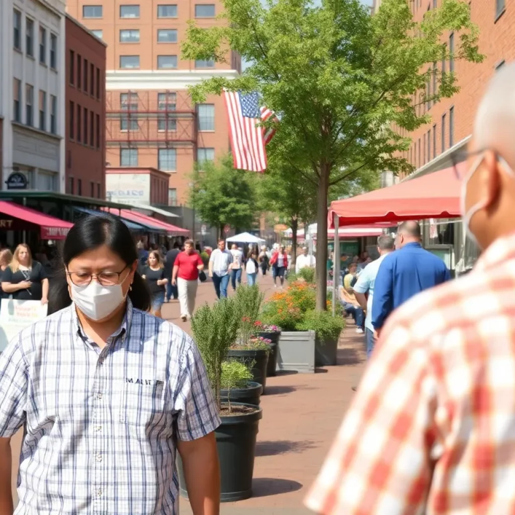 Local businesses in Market Square, Knoxville amidst safety measures