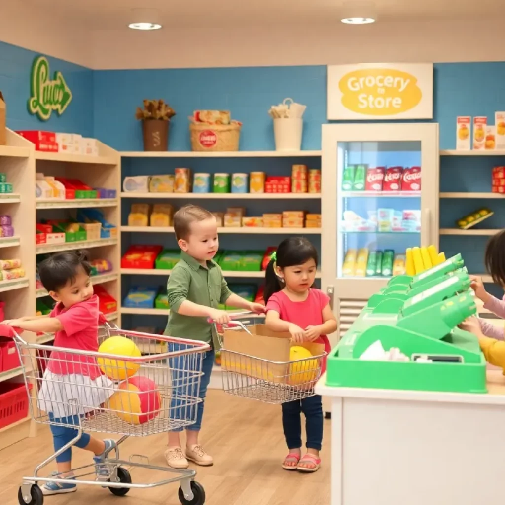 Interactive mini grocery store for children at Muse Knoxville.