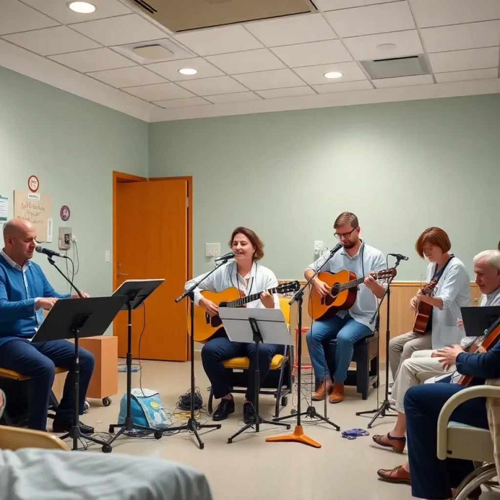 Hospital musicians performing for patients in Knoxville