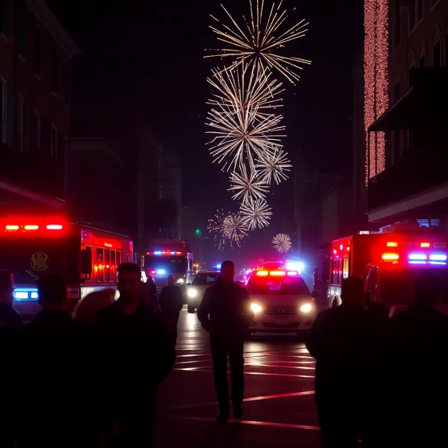 Emergency services at the scene of the New Orleans tragedy