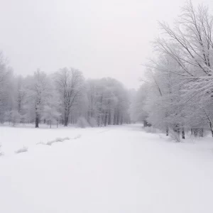 Scenic view of East Tennessee blanketed in snow after a snowstorm.