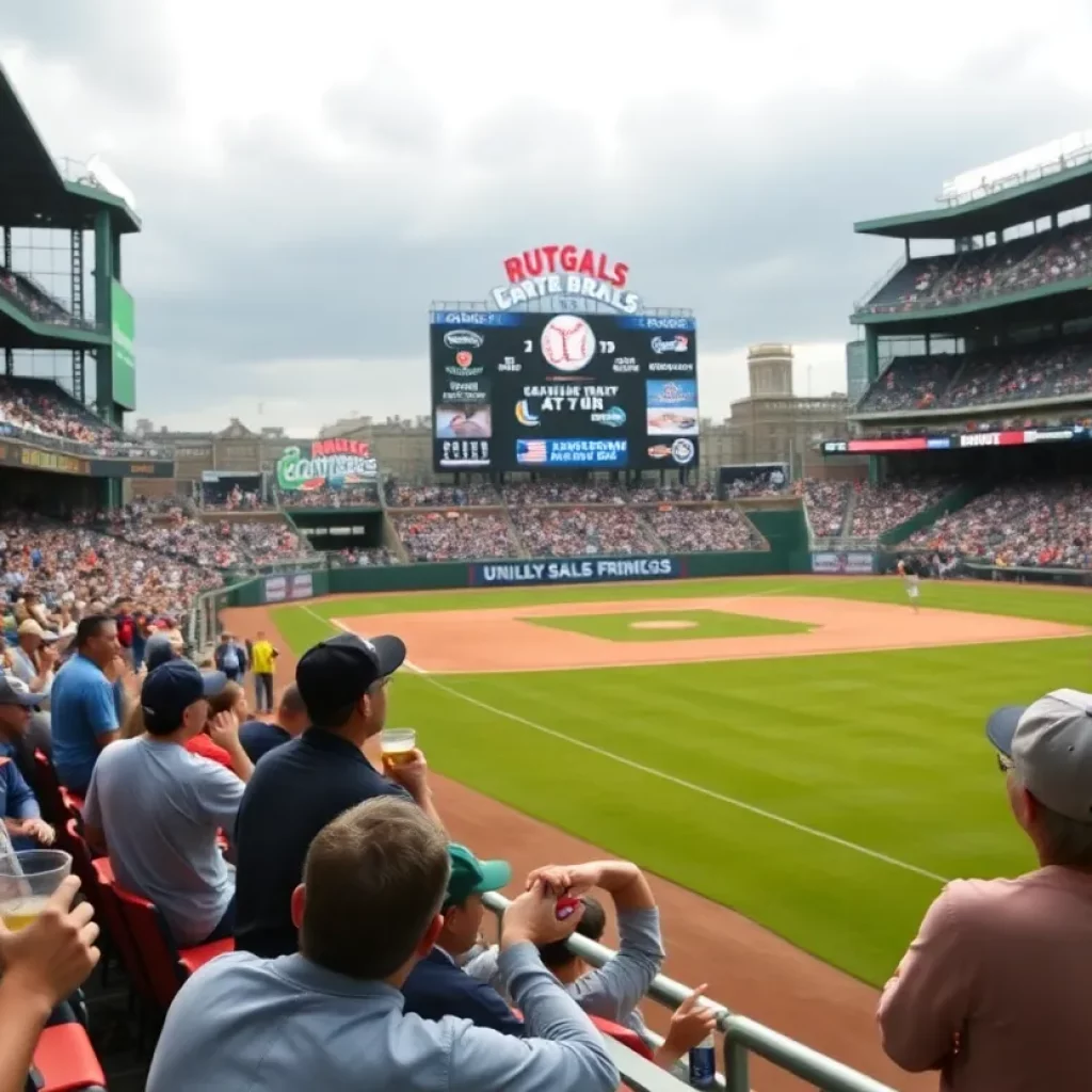 Fans at Knoxville Baseball Stadium enjoying drinks during a game