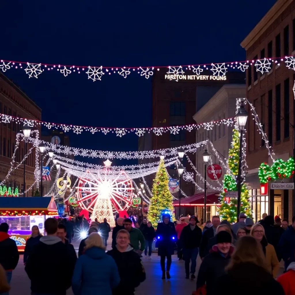 Holiday events in Knoxville with lights and ice skating