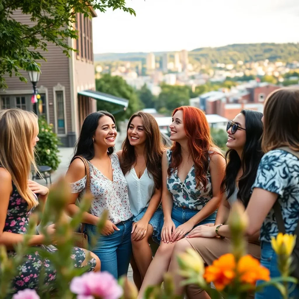 Women celebrating a girls weekend in Knoxville, enjoying food, fun, and nature.