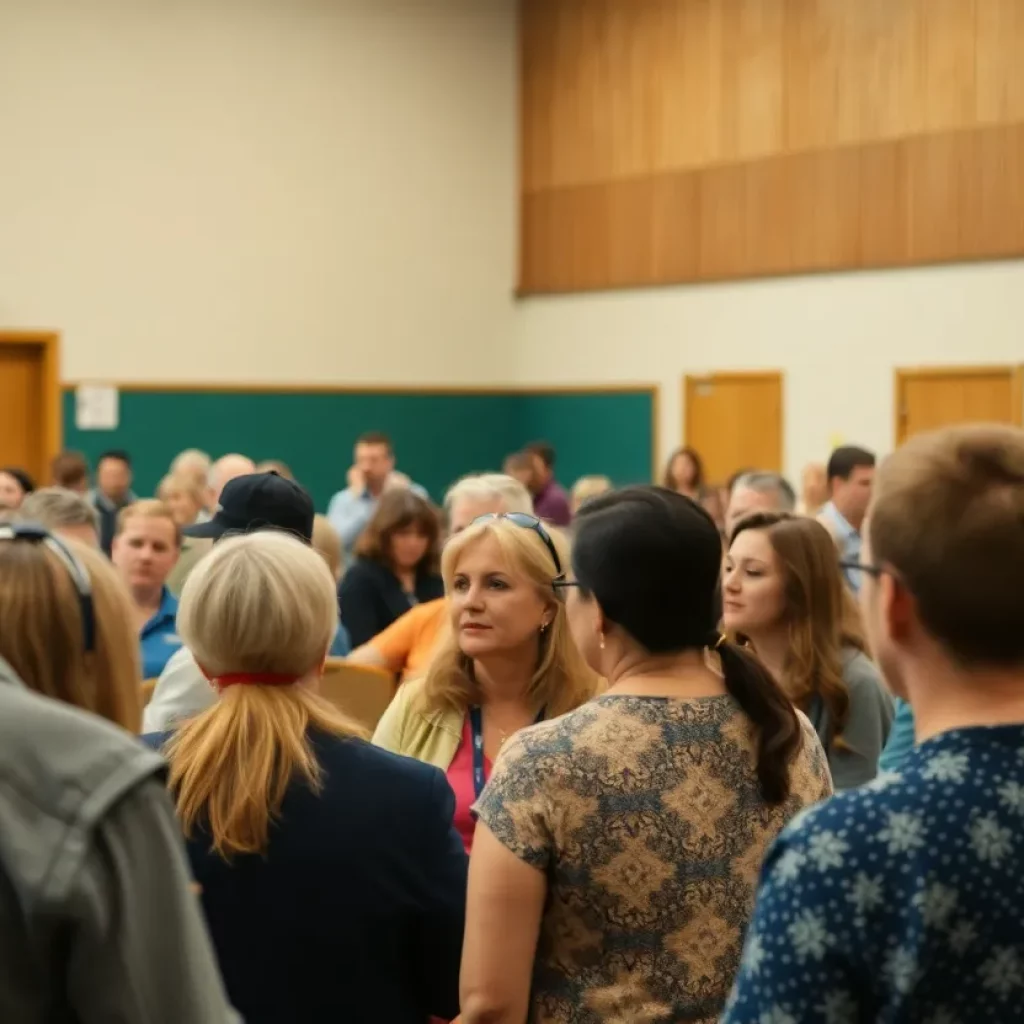 Community members engaging in discussions at a forum in Knoxville.