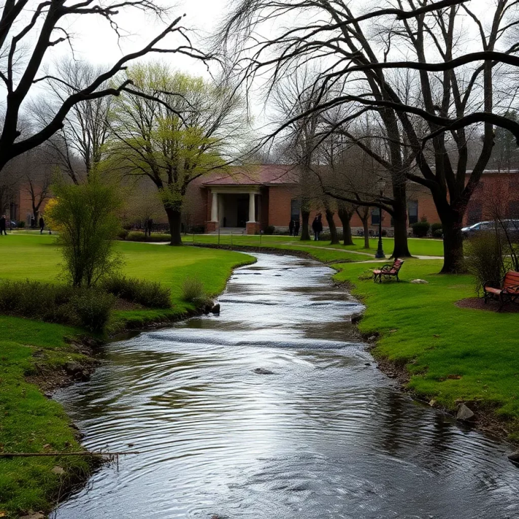 A peaceful park in Knoxville representing community remembrance.