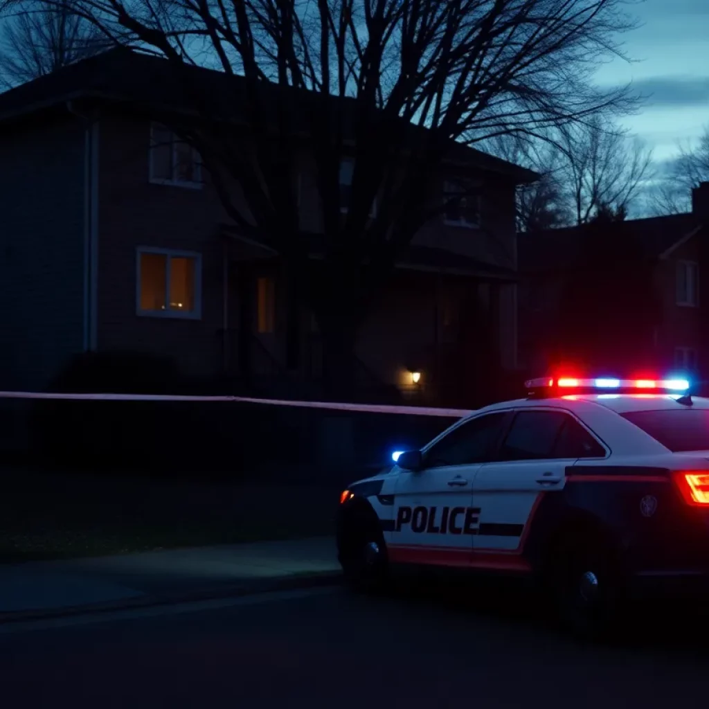 A police car outside a residential building in Knoxville, illustrating a tragic incident.