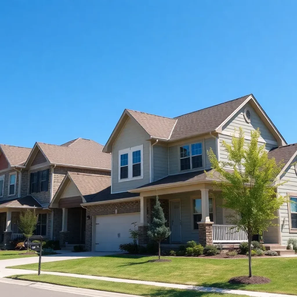 Suburban homes in Knoxville with a clear blue sky.